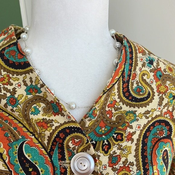 Vintage 60s 70s Paisley Blazer - Picture 3 of 6